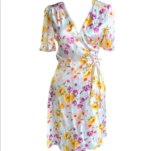 NWT & Other Stories Multi Color Floral Wrap Dress Size 2 - Picture 1 of 6